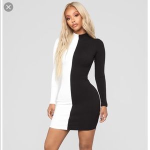 Fashion Nova Black and White Dress